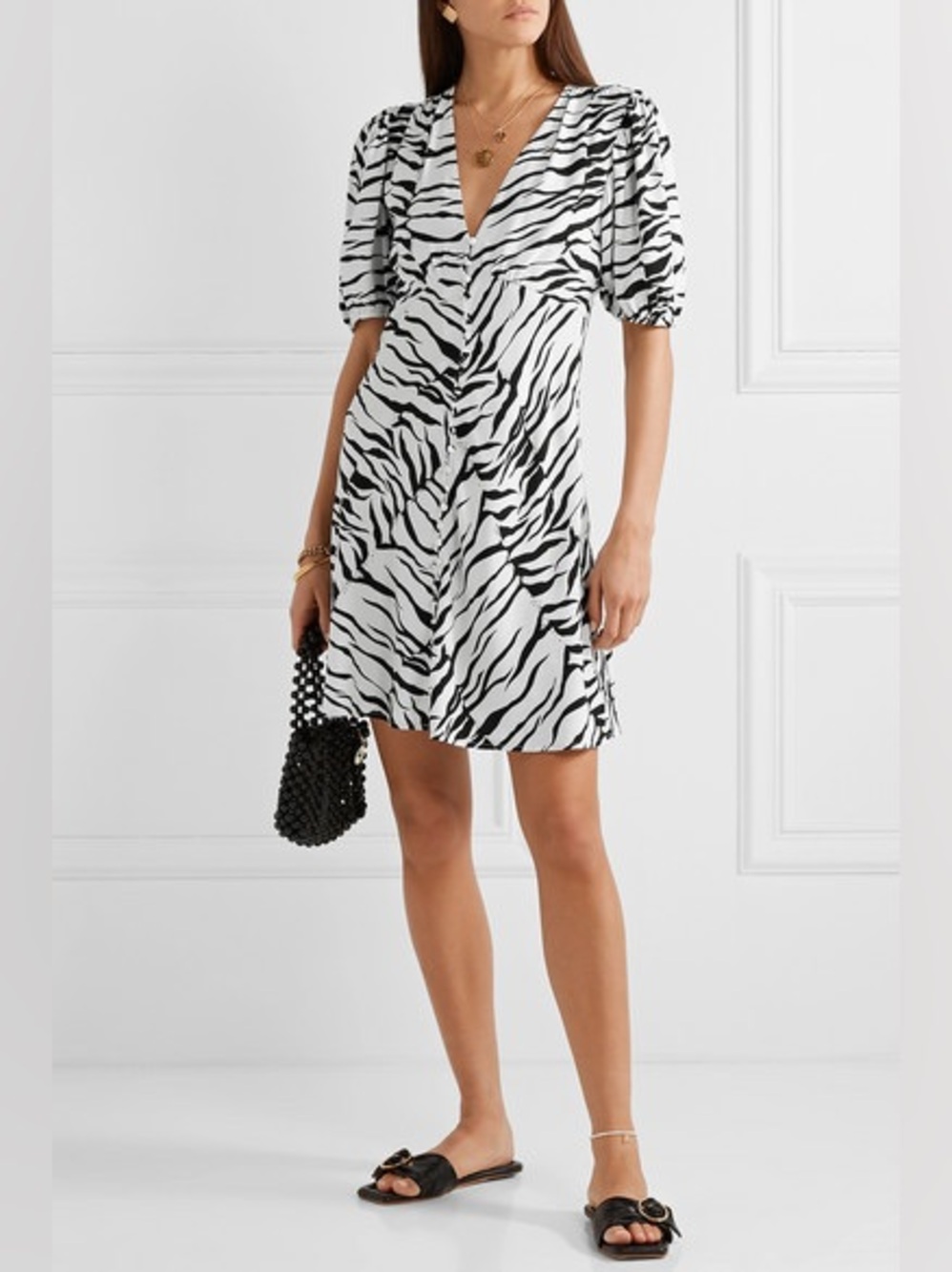 Rixo zanita zebra print mini dress